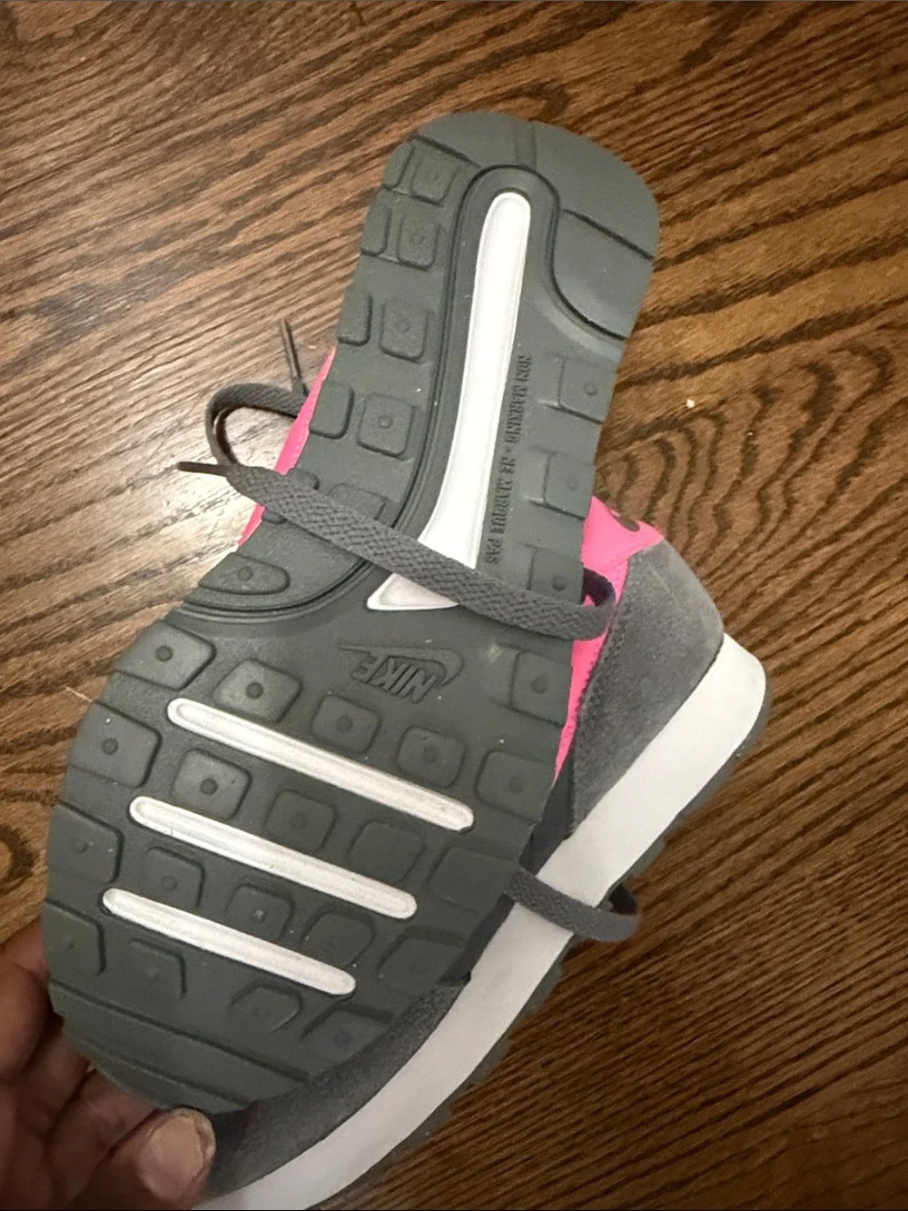 Nike girls Gray & Pink Retro Runner Sneakers